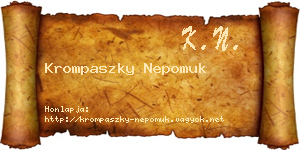 Krompaszky Nepomuk névjegykártya